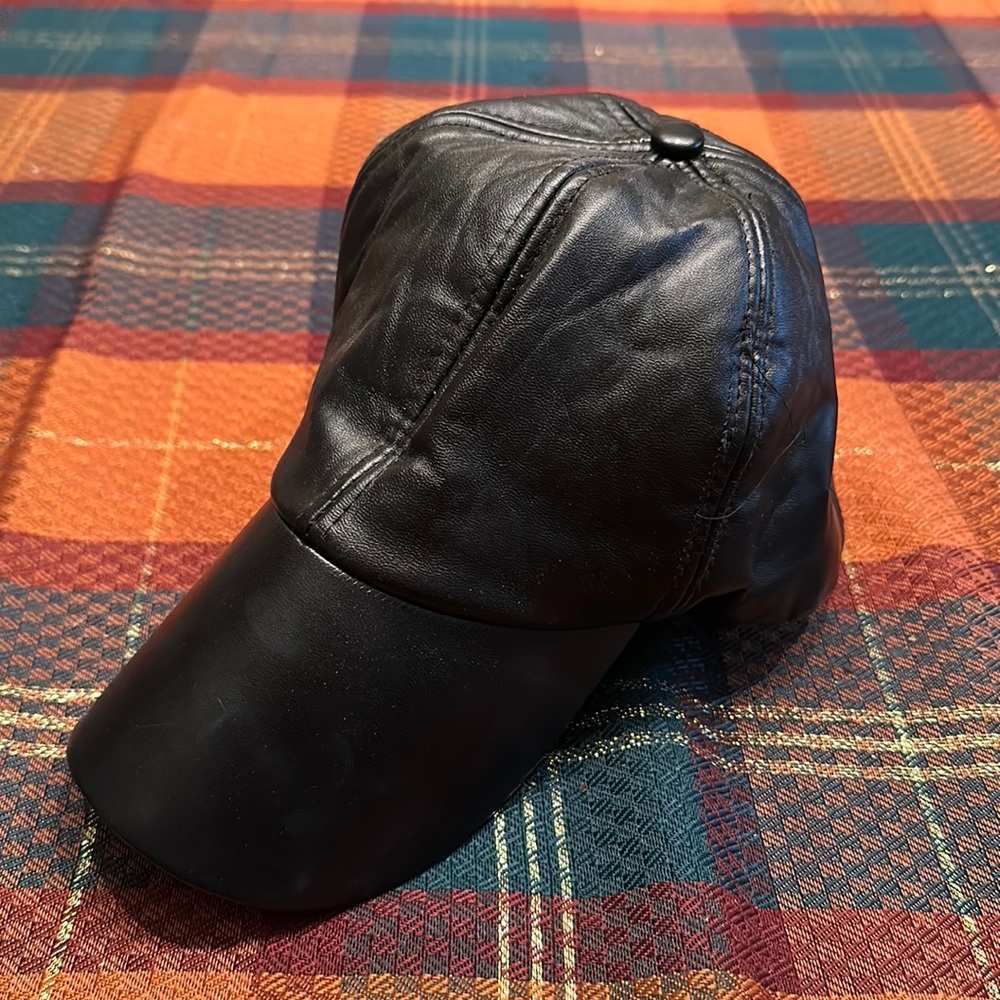 Faux leather hat